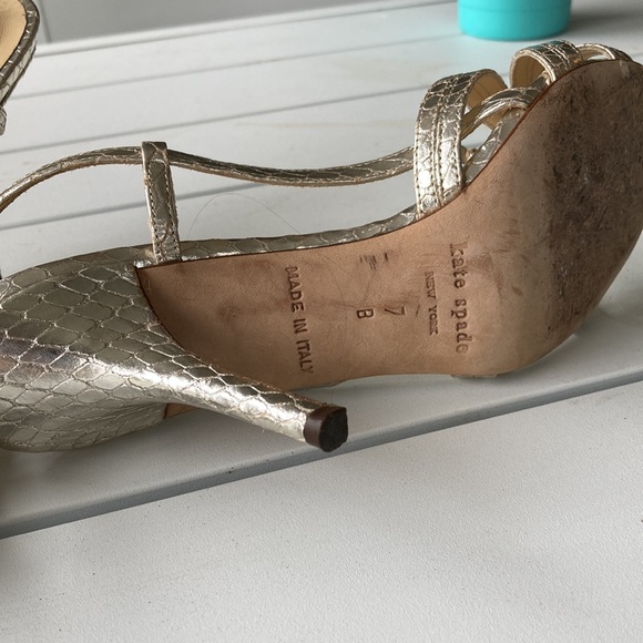 Kate Spade Strappy heels with pineapple rhinestone embellishments - Picture 4 of 9